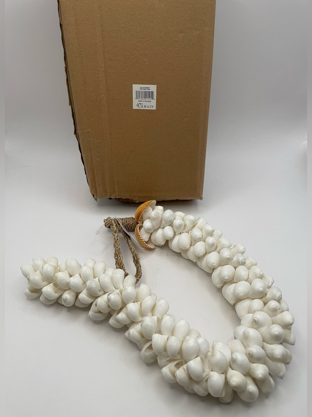 47th & Main Hanging Beach Décor Boho Twine Shells, 23.5" Long, Full Shells NEW!